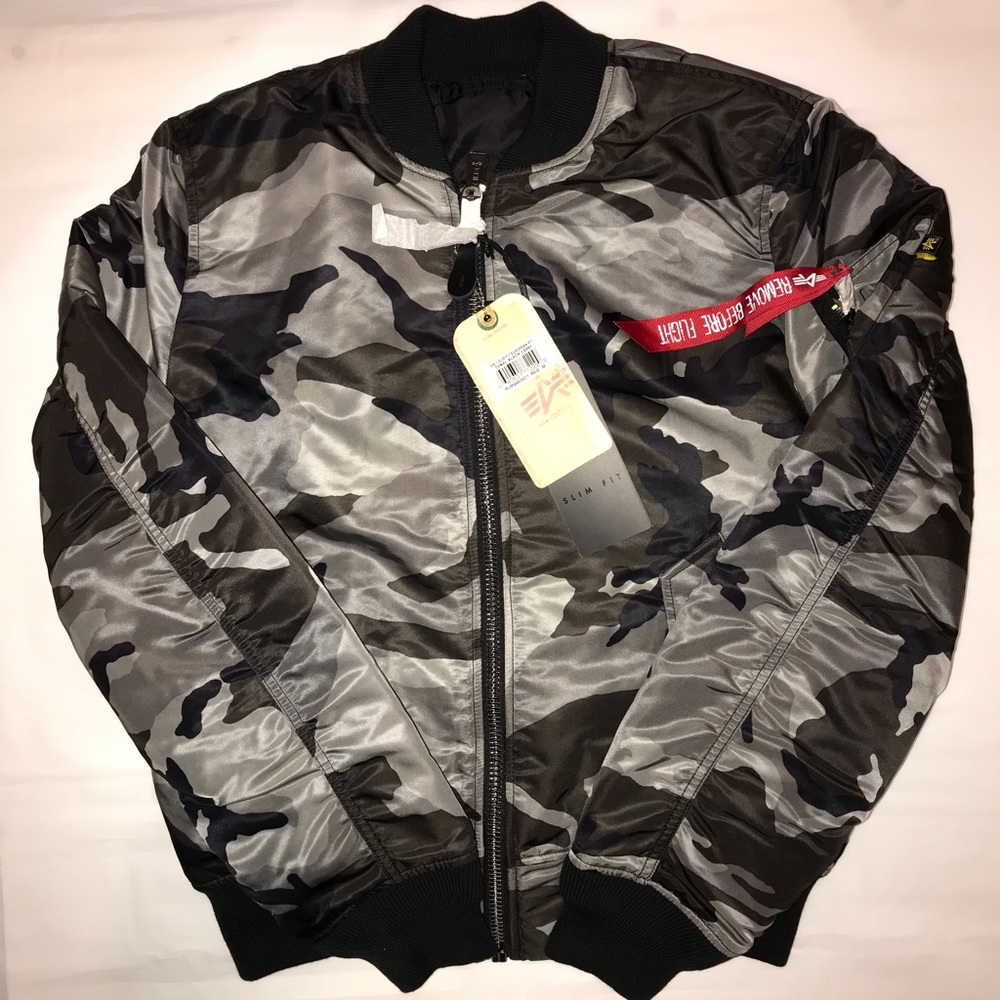Alpha Industries MA-1 Slim Fit Camo Bomber Jacket